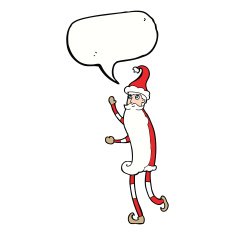 cartoon skinny santa with speech bubble N9