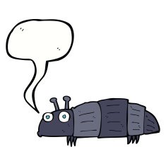 cartoon bug with speech bubble N31