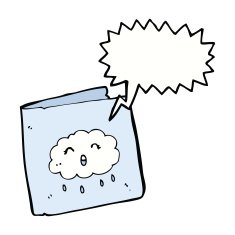 cartoon card with cloud pattern speech bubble