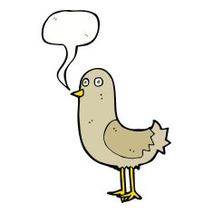 cartoon bird with speech bubble N249