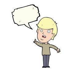 cartoon man asking question with speech bubble N42