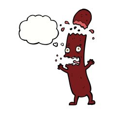 cartoon sausage with speech bubble N13