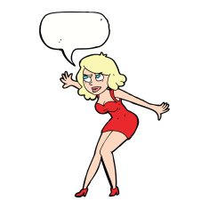 cartoon female spy with speech bubble N22