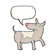 funny cartoon dog with speech bubble N14