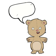 cartoon teddy bear with speech bubble N36