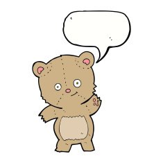 cartoon teddy bear with speech bubble N37