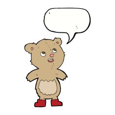 cartoon teddy bear with speech bubble N38