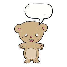 cartoon teddy bear with speech bubble N39