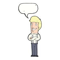 cartoon proud man with speech bubble N23
