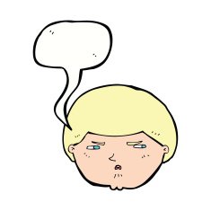 cartoon annoyed man with speech bubble N67