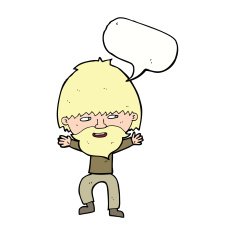 cartoon happy man with beard speech bubble N36