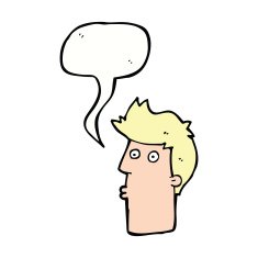 cartoon surprised man with speech bubble N119