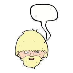 cartoon bearded man with speech bubble N40