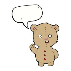 cartoon teddy bear with speech bubble N43