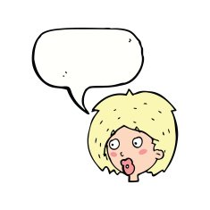 cartoon woman looking with speech bubble N9