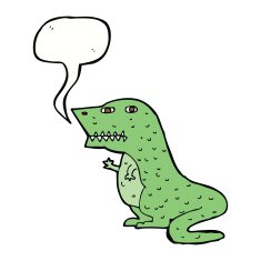 cartoon dinosaur with speech bubble N33