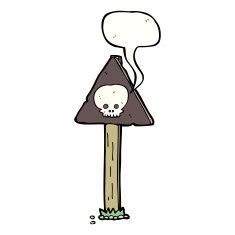 cartoon sign post with speech bubble N3