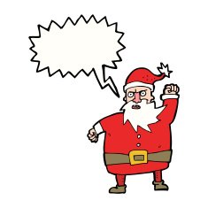 cartoon santa claus with speech bubble N167