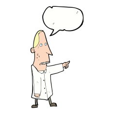 cartoon ugly man pointing with speech bubble N9