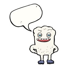 cartoon happy tooth with speech bubble N31