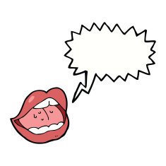 cartoon open mouth with speech bubble N8