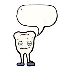 cartoon happy tooth with speech bubble N32