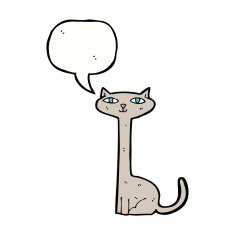 cartoon cat with speech bubble N29