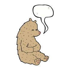cute cartoon bear with speech bubble