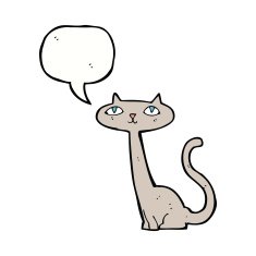 cartoon cat with speech bubble N30