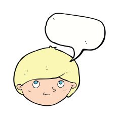 cartoon happy man with speech bubble N399