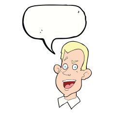 cartoon male face with speech bubble N18