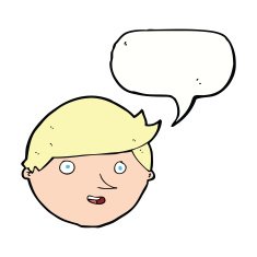 cartoon happy face with speech bubble N41