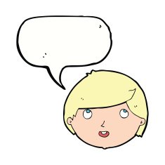 cartoon happy face with speech bubble N42