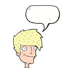 cartoon smiling man with speech bubble N27