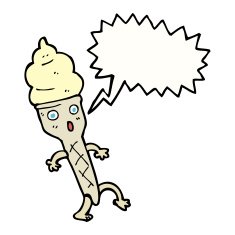 cartoon ice cream with speech bubble N5