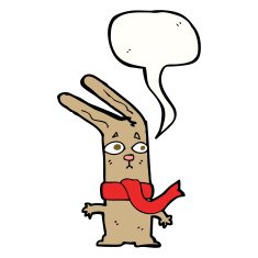 cartoon rabbit with speech bubble N76