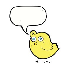 funny cartoon bird with speech bubble N116