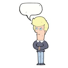 cartoon man staring with speech bubble N9