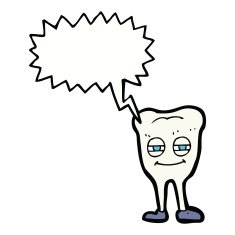 cartoon smiling tooth with speech bubble N9
