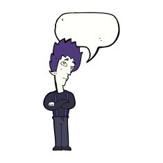 cartoon vampire with speech bubble N107