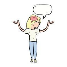 cartoon intelligent woman with speech bubble N17