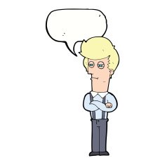 cartoon annoyed man with speech bubble N68