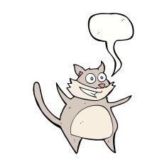 funny cartoon cat with speech bubble N9