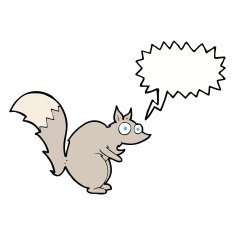 funny startled squirrel cartoon with speech bubble N8