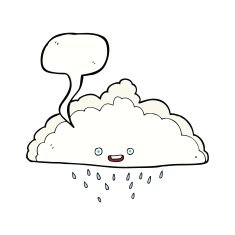 cartoon rain cloud with speech bubble N14