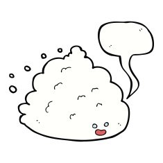 cartoon cloud character with speech bubble N9