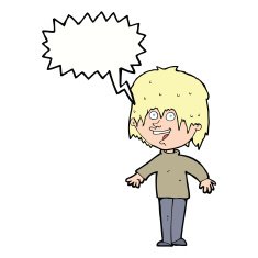 cartoon excited man with speech bubble N58