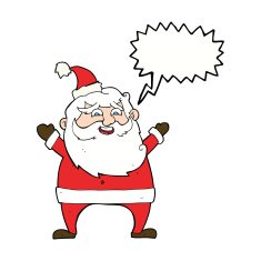jolly santa cartoon with speech bubble N25