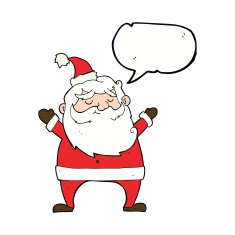 jolly santa cartoon with speech bubble N27