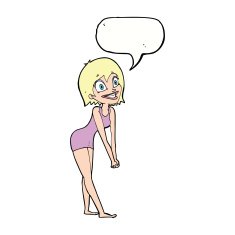 cartoon excited woman with speech bubble N115